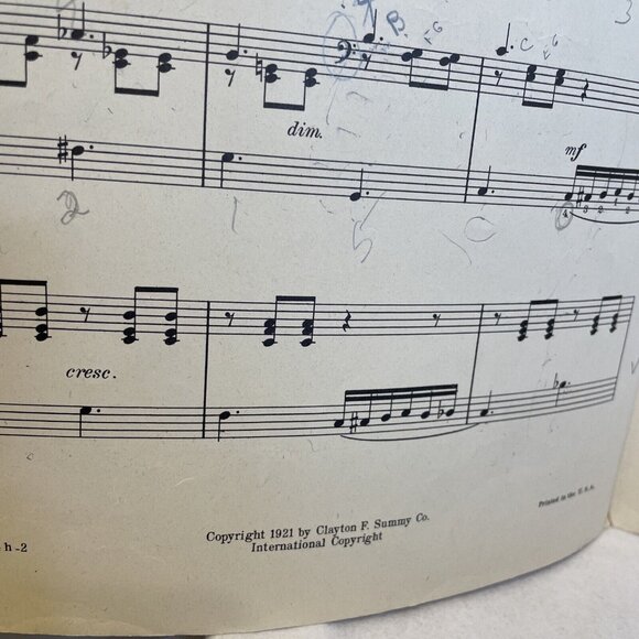 The Guitar Piano Solo Sheet Music Jessie Gaynor 1921 Clayton F. Summy Co. - Picture 5 of 7